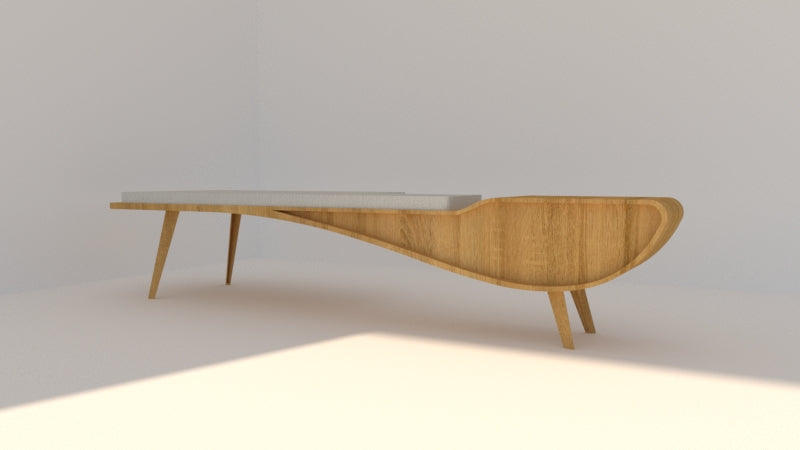 Banca Recibidor Doona: Diseño Curvilíneo en madera Roble