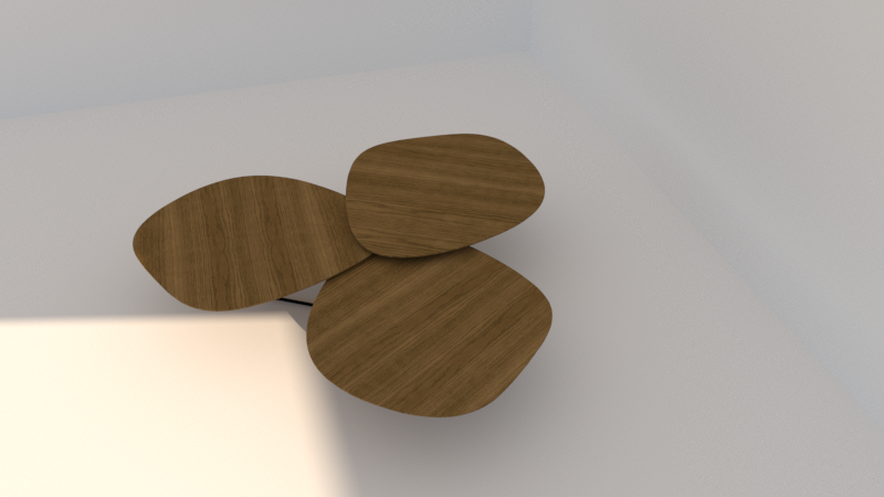 Mesa de Centro 3 Cuerpos - Elegancia Modular en Roble y Metal