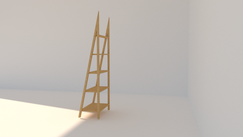 Repisa Tipo Escalera de Roble