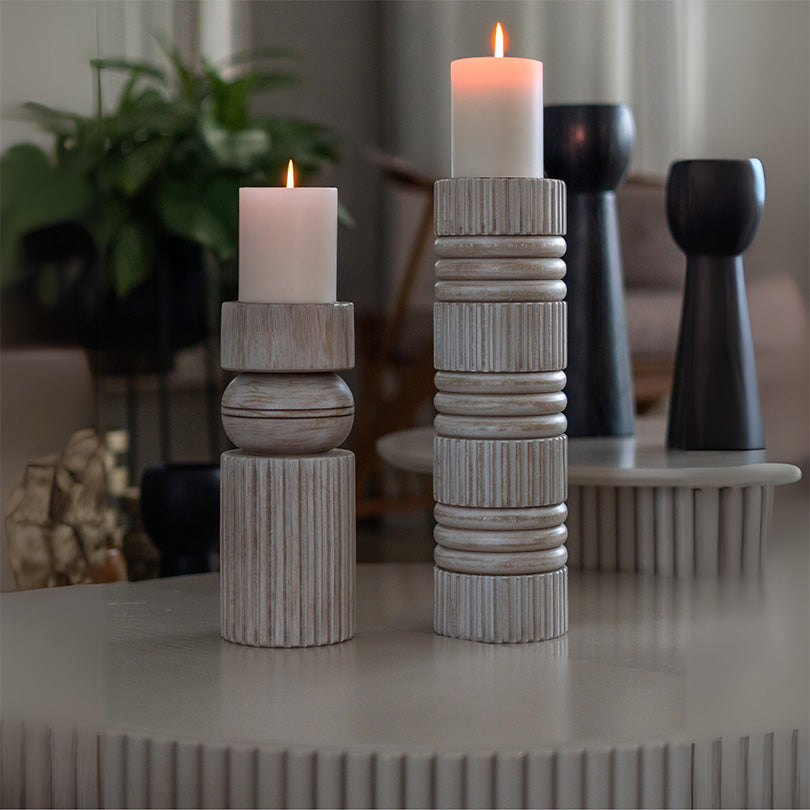 candelabros mastermind en madera